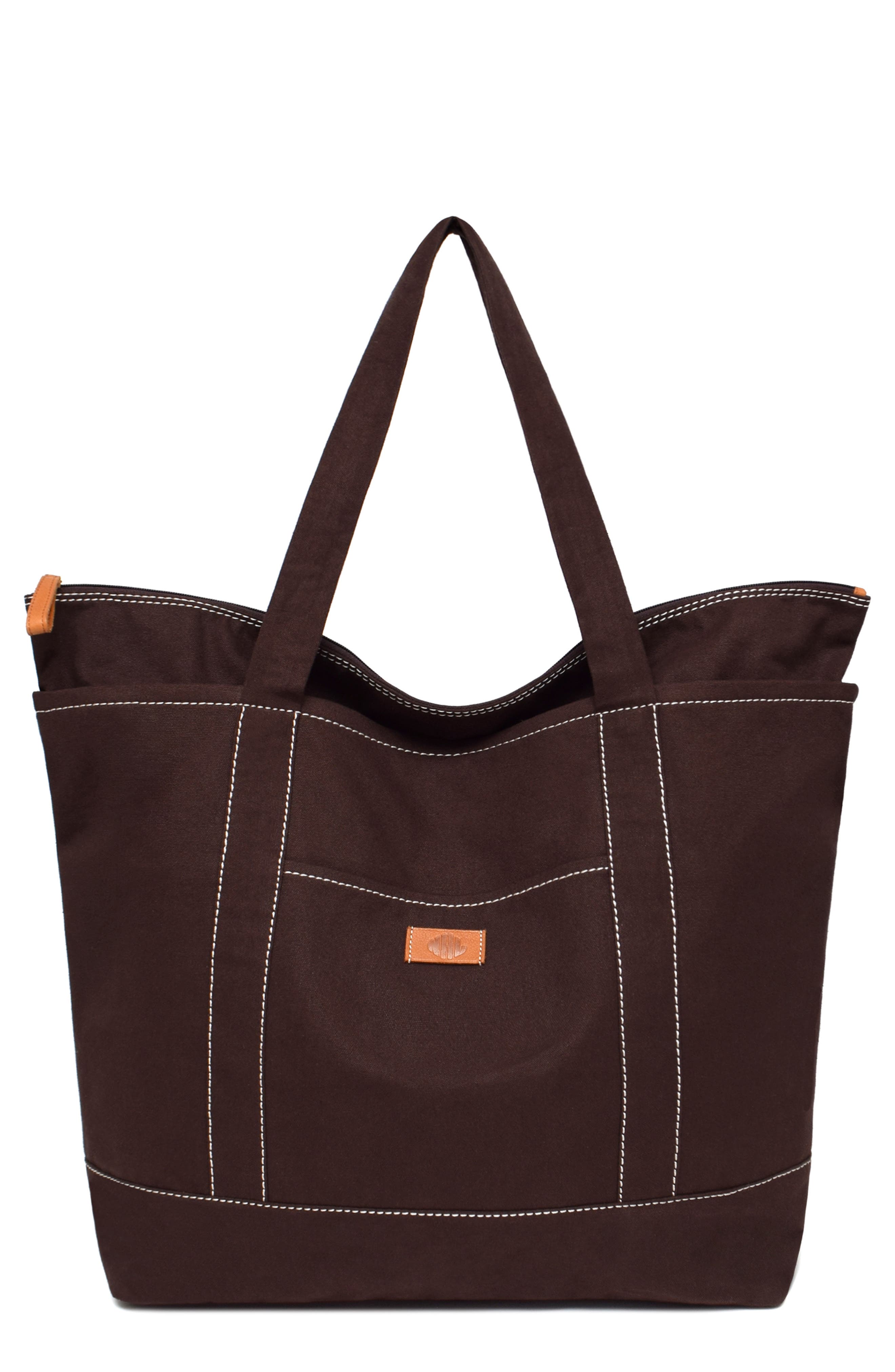 Kylee Contrast Stitched Canvas Travel Tote