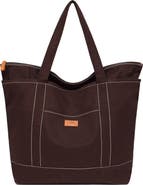 New Amsterdam Leatherworks Kylee Contrast Stitched Canvas Travel Tote