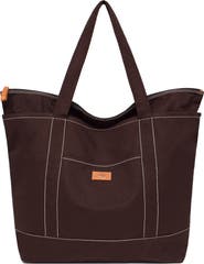 New Amsterdam Leatherworks Kylee Contrast Stitched Canvas Travel Tote