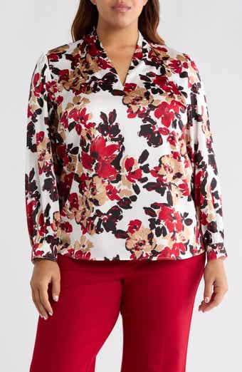 Floral Print Pleated Shoulder Top