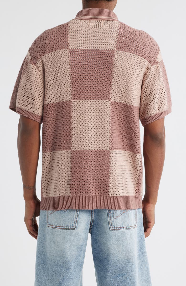 DIET STARTS MONDAY Checker Cotton Button-Up Shirt, Alternate, color, Mauve