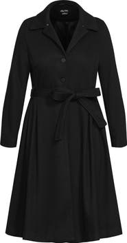 City Chic Rosemary Faux Fur Collar Coat