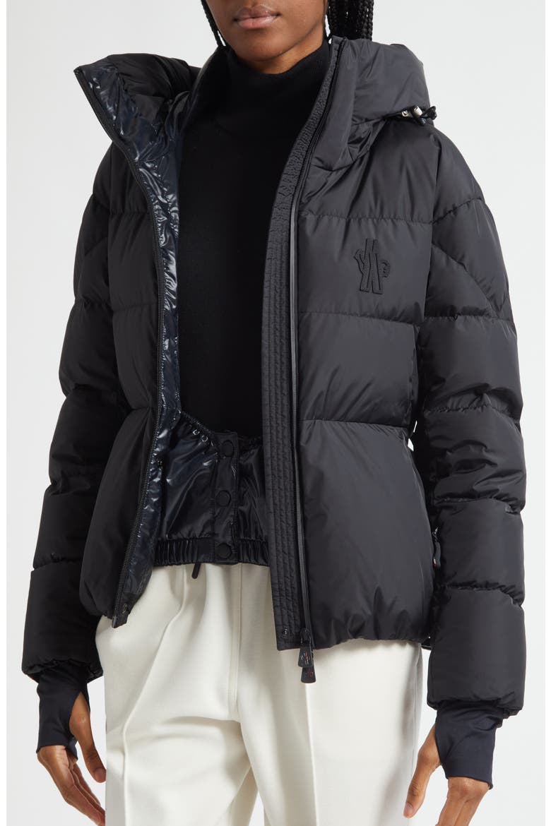 Bouquetin Hooded Down Puffer Jacket, Alternate, color, BLACK