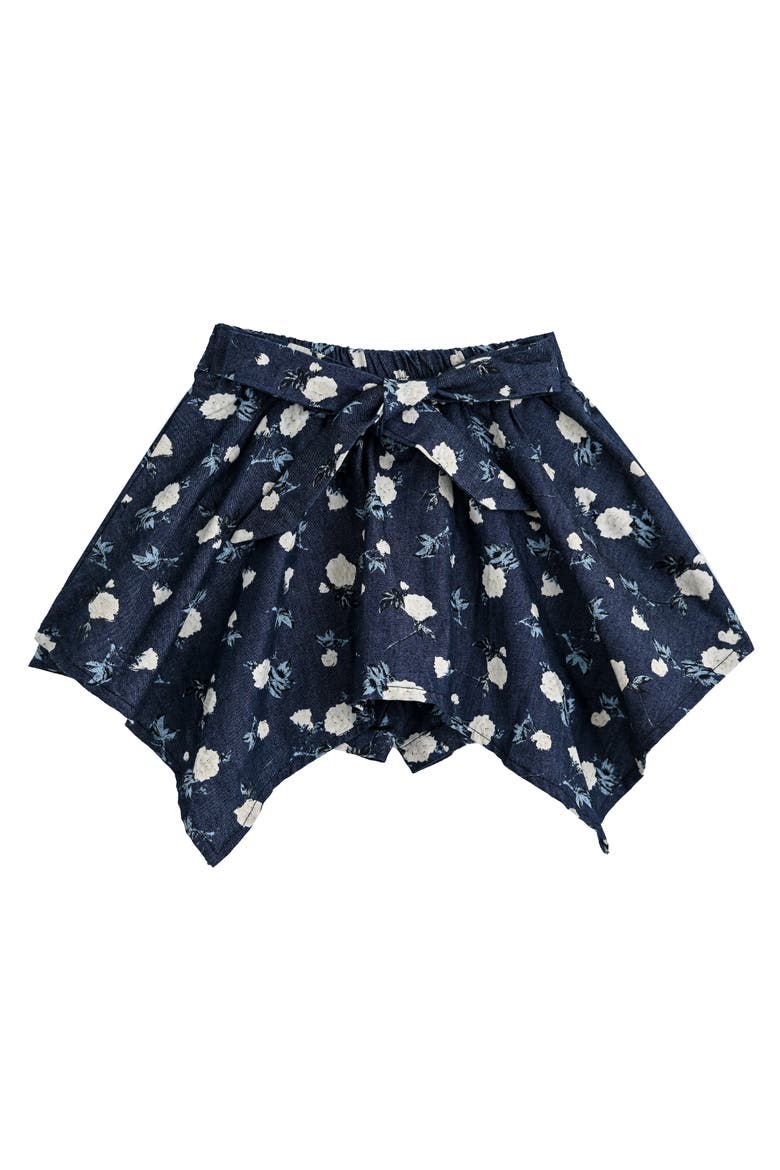 Floral Bow Short Set, Alternate, color, Navy