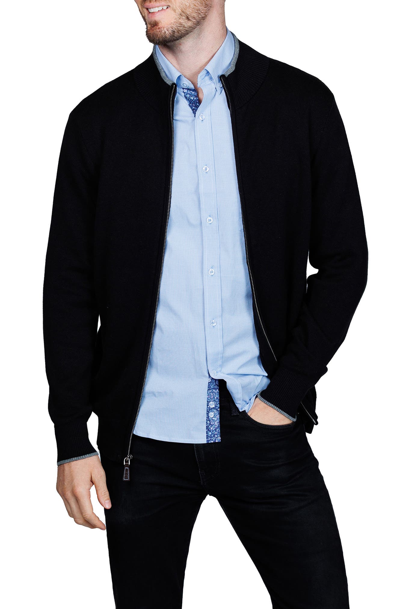TailorByrd Fine Knit Full Zip Jacket (Men) | Nordstromrack