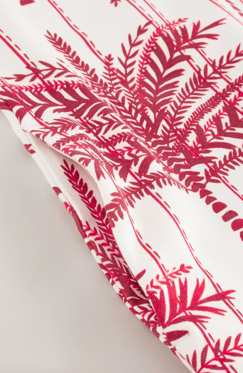 NEXT Palm Tree Print Cotton Maxi T-Shirt Dress, Alternate, color, Red/ Ecru