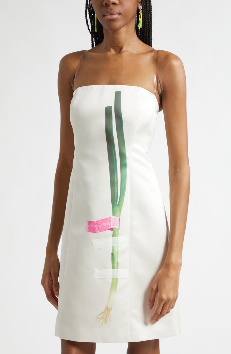 Sandy Liang Negi Scallion Dress, Alternate, color, Champagne