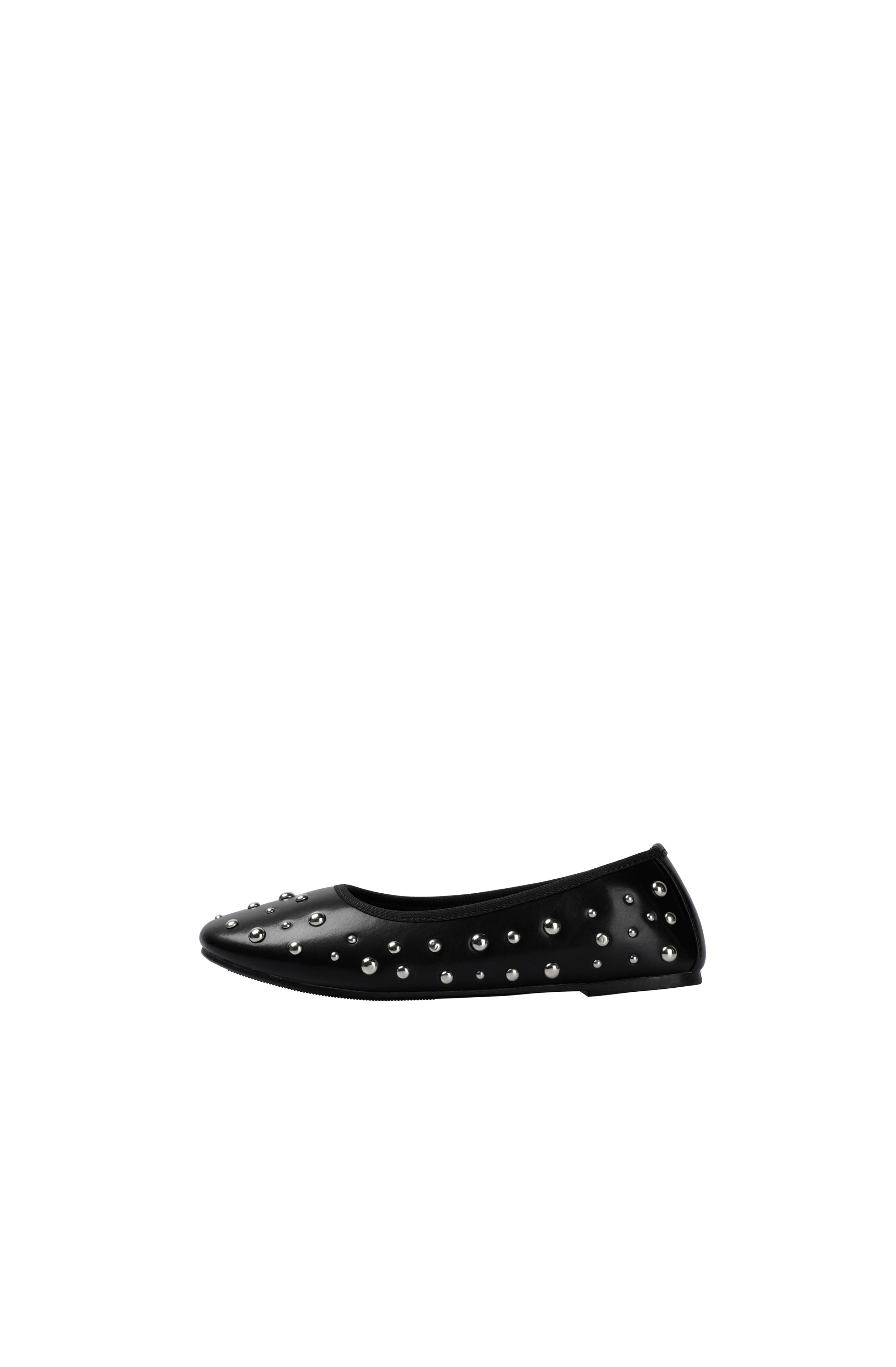 Scalpers Studs Ballet Shoes Girls, Alternate, color, Black