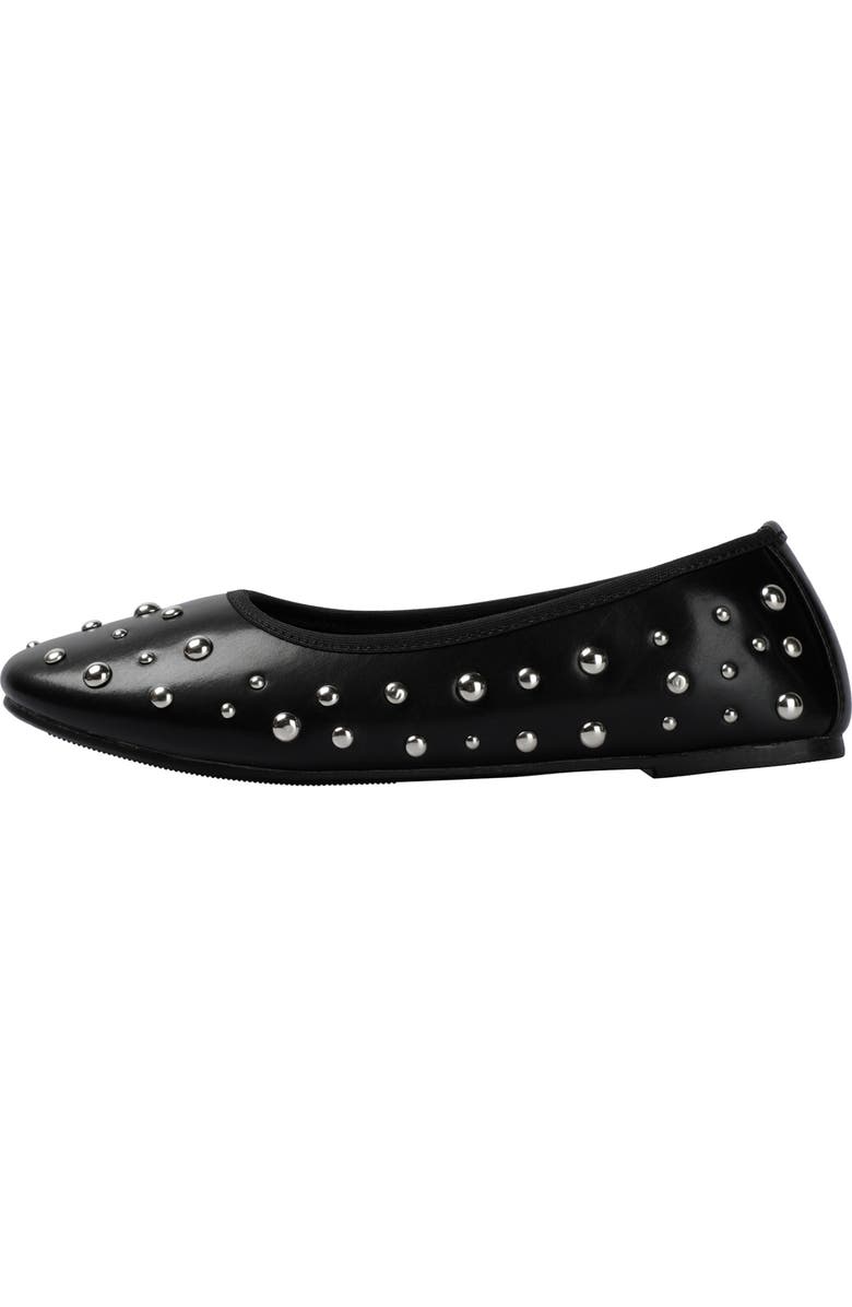 Scalpers Studs Ballet Shoes Girls, Alternate, color, Black