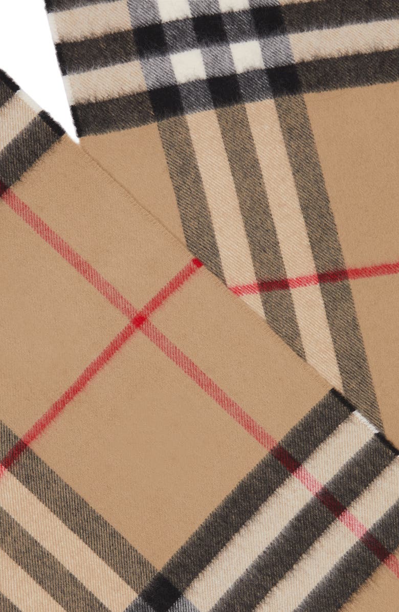 Burberry Giant Icon Check Cashmere Scarf, Alternate, color, Archive Beige