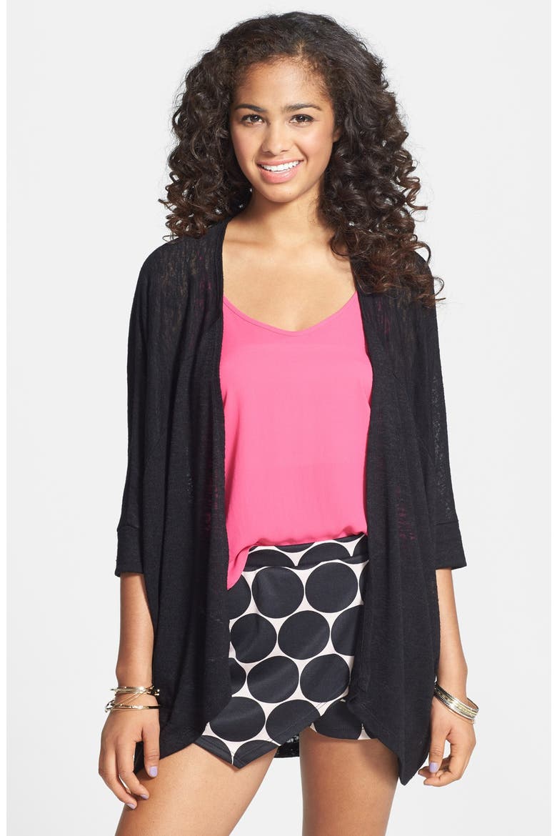 Dolman Sleeve Knit Cardigan, Main, color, BLACK