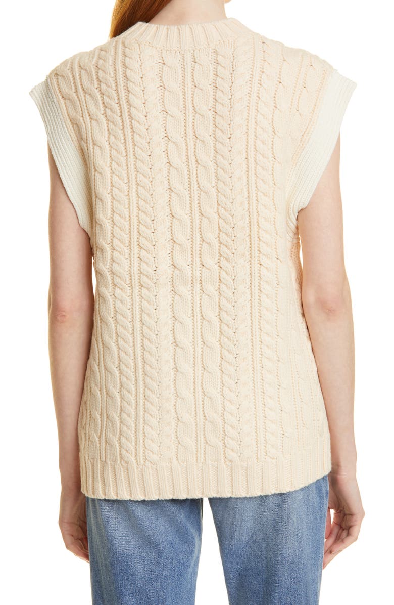 Rebecca Taylor Cable Wool Sweater Vest, Alternate, color, 