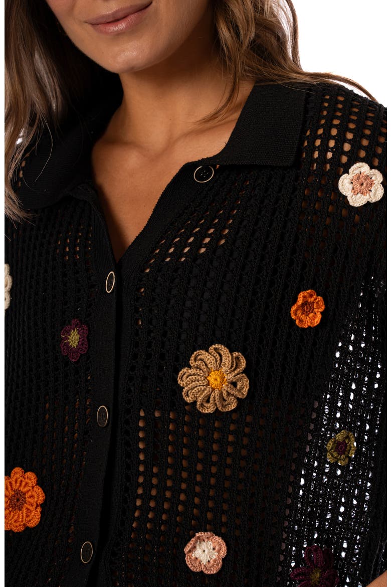Canva Open Stitch Cover-Up Button-Up Shirt, Alternate, color, BLACK