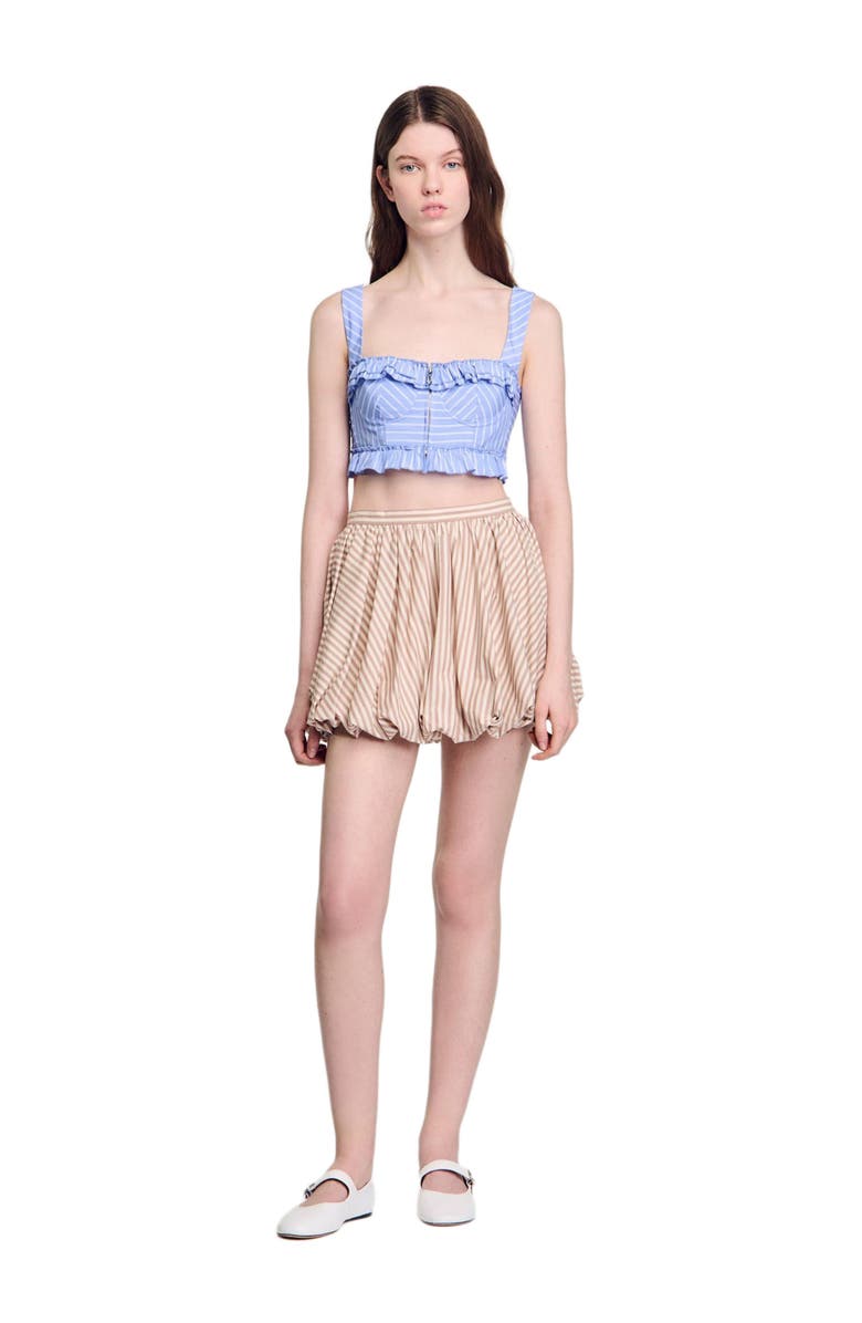 SANDRO Striped crop top, Alternate, color, 