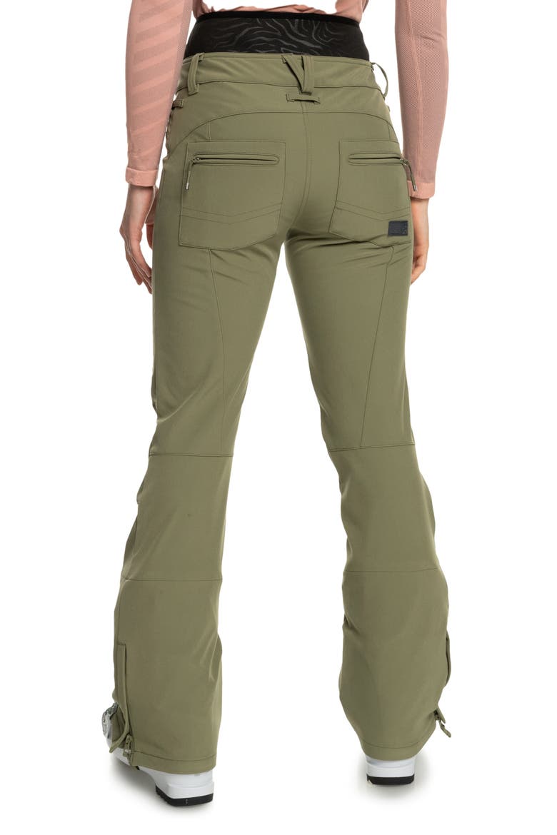 Rising High Waterproof Shell Snow Pants, Alternate, color, DEEP LICHEN GREEN