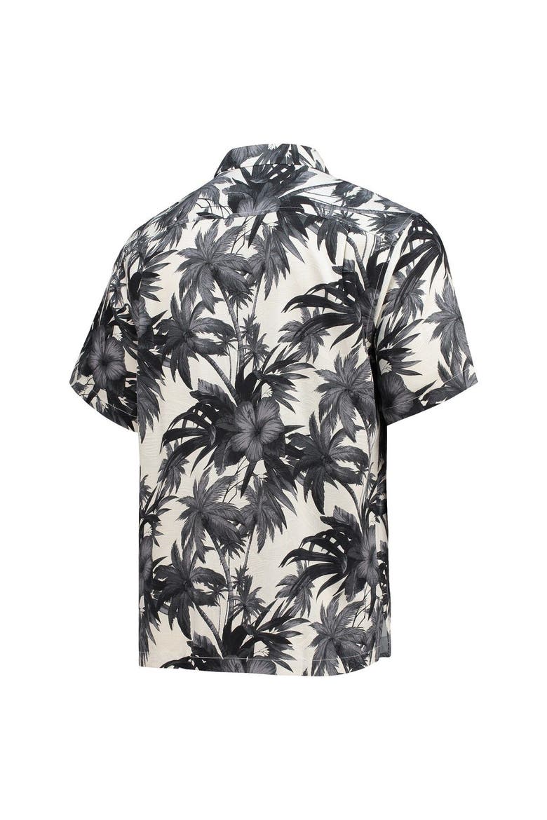 Men's Tommy Bahama Black Washington Commanders Sport Harbor Island Hibiscus Camp Button-Up Shirt, Alternate, color, Black