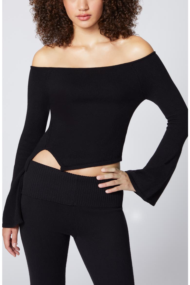 Boat Neck Sweater, Main, color, BLACK