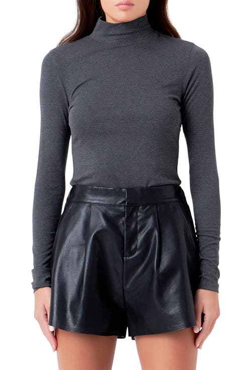 Ribbed Mock Neck Top