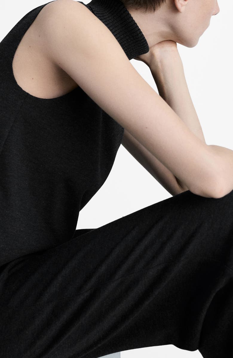 MANGO Sleeveless Turtleneck Sweater, Alternate, color, Dark Heather Grey