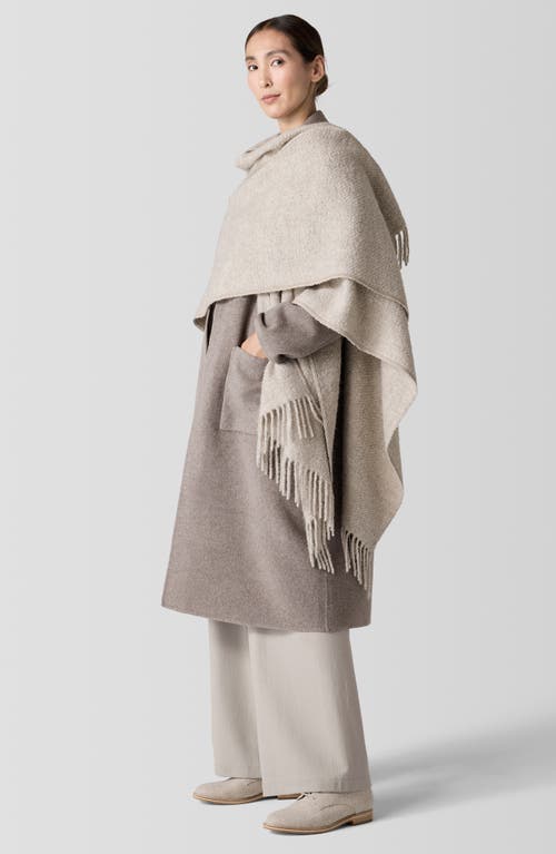Eileen Fisher Open Front Bouclé Alpaca & Silk Wrap In White
