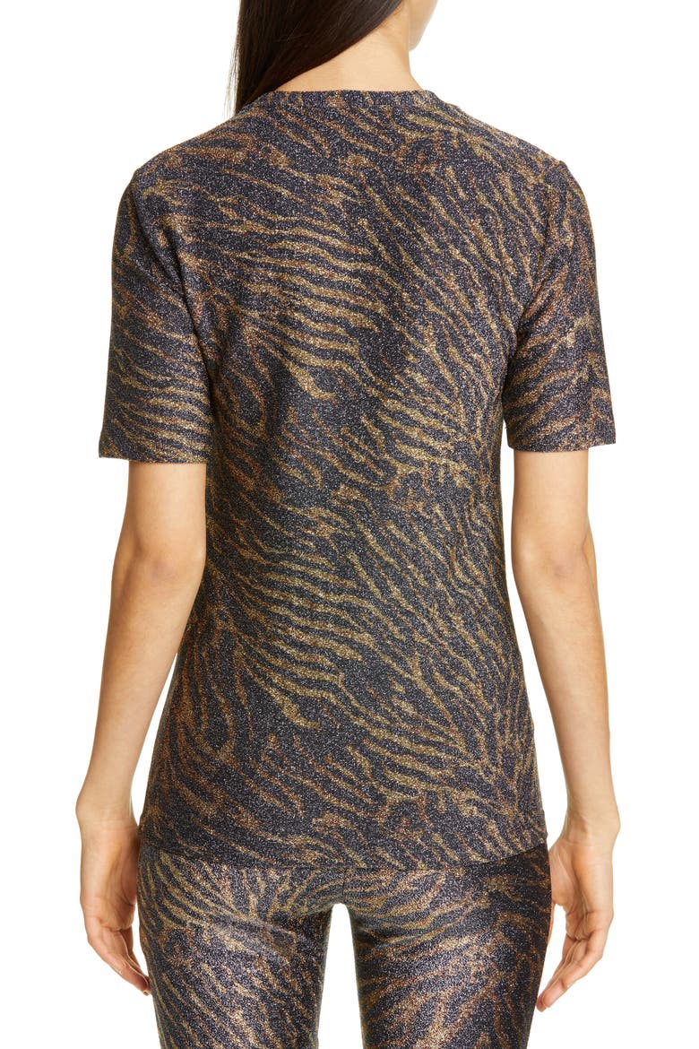 Tiger Print Metallic Jersey Tee, Alternate, color, TIGER