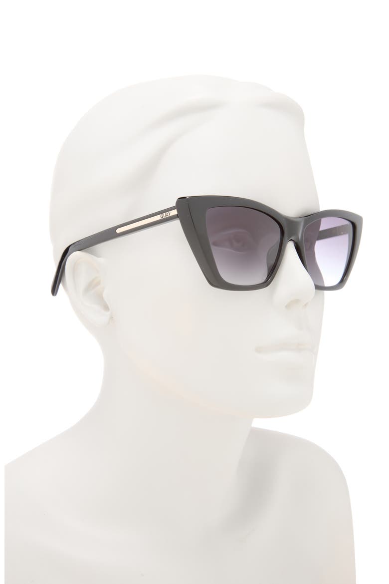 Set in Stone 55mm Cat Eye Sunglasses, Alternate, color, BLACK/ SMOKE