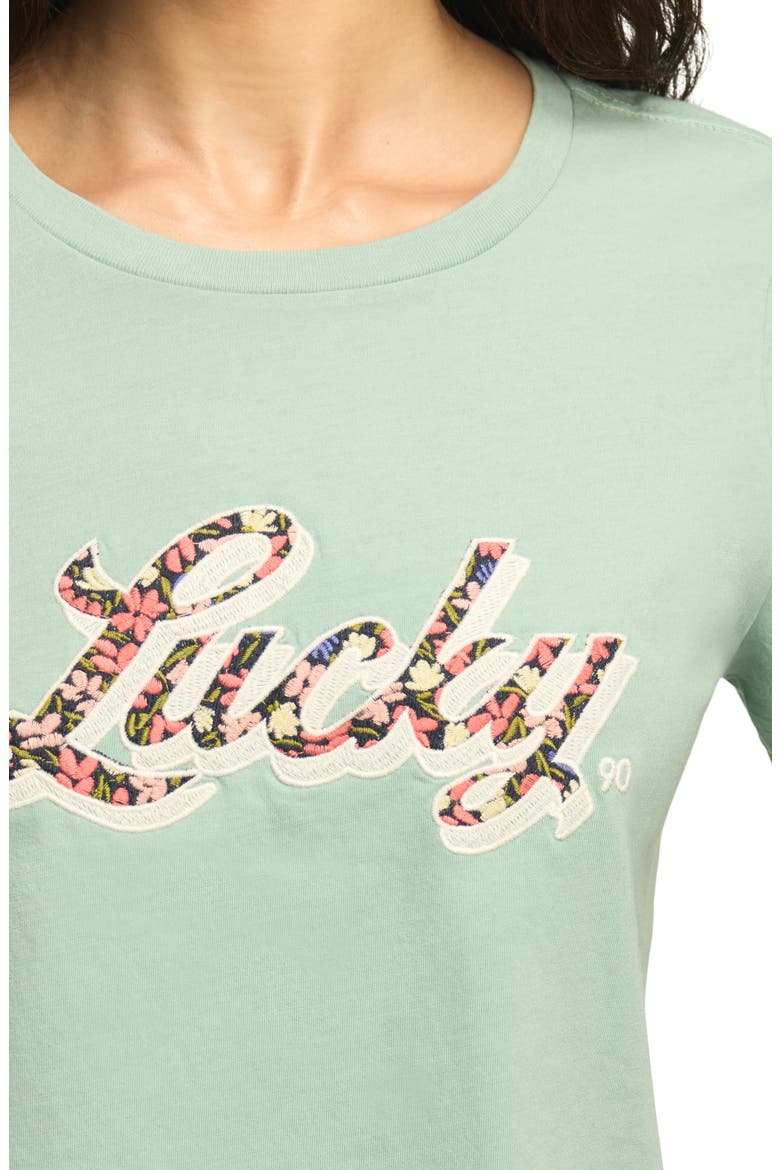 Lucky Logo Floral Graphic T-Shirt, Alternate, color, ETHER