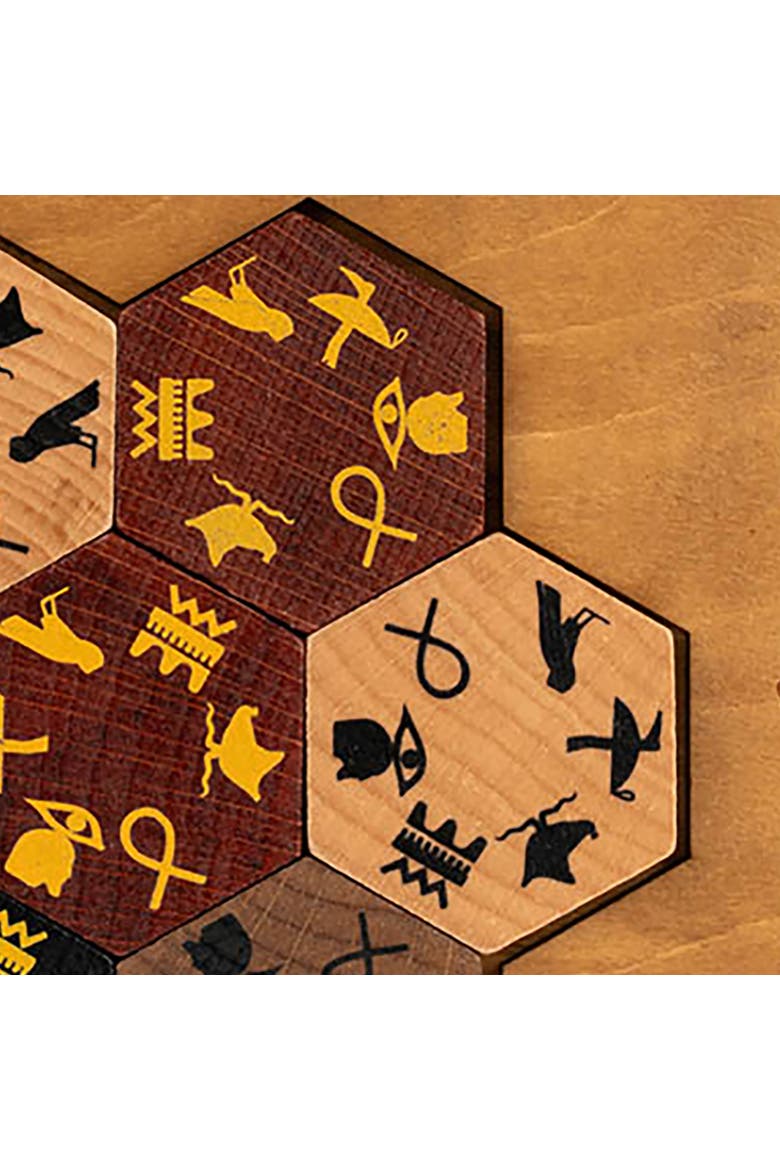 Egyptian Hieroglyph 3D Wooden Brainteaser Puzzle, Alternate, color, Multicolored