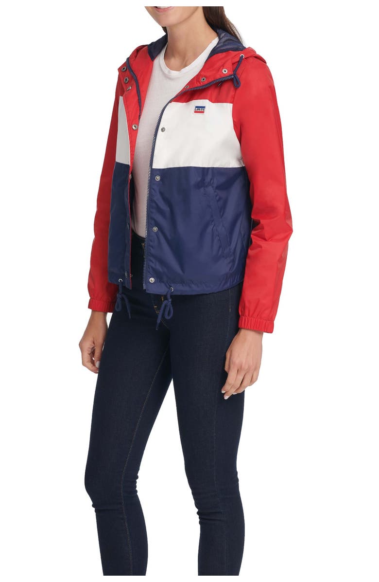 Levi's<sup>®</sup> Hooded Zip Front Windbreaker Jacket, Alternate, color, Rinse