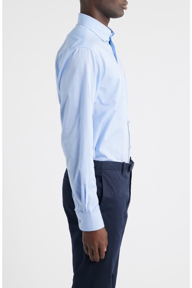 Regular Fit Light Blue Cotton Button-Down Oxford Shirt, Alternate, color, BLUE