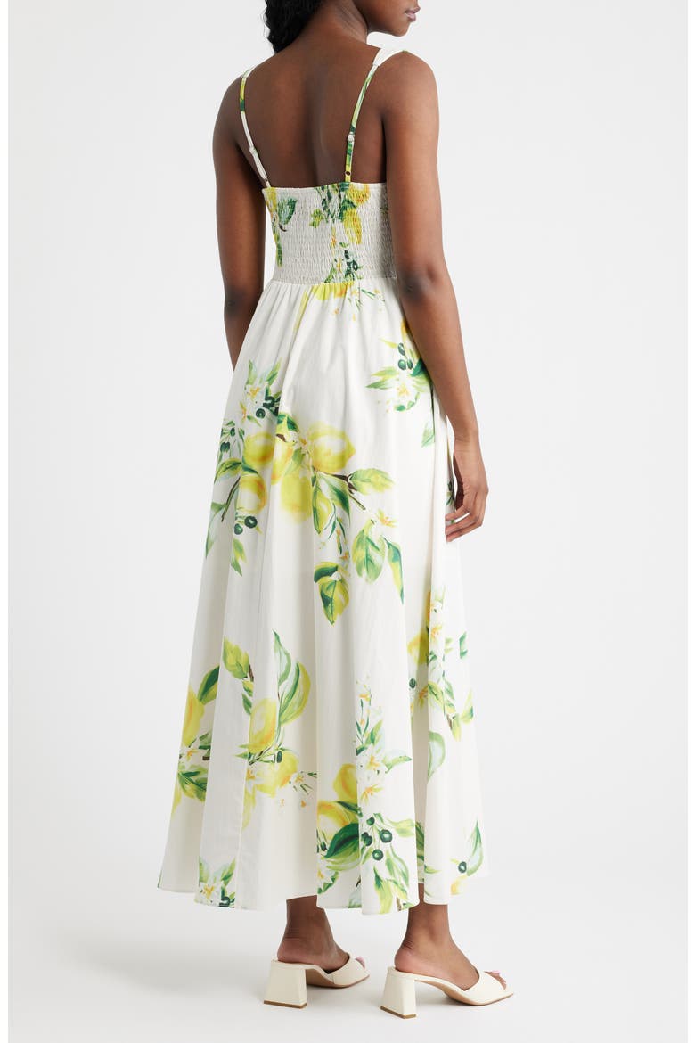 Plissé Tie Front Cotton Maxi Dress, Alternate, color, WHITE MULTI