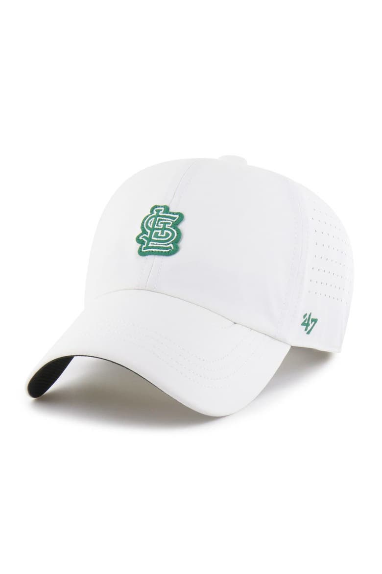 Men's '47 White St. Louis Cardinals Elevated Greens Clean Up Adjustable Hat, Alternate, color, White