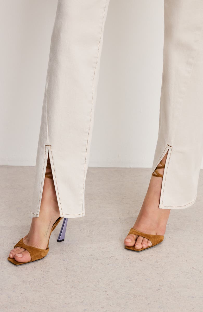 Good American Good Boy Split Hem Straight Leg Jeans, Alternate, color, Pearl001