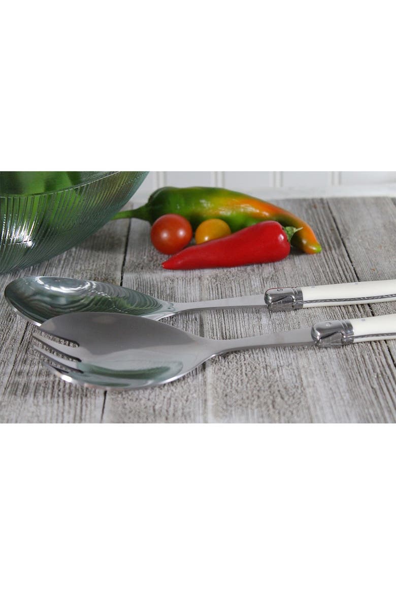 2-Piece Laguiole Faux Ivory Salad Servers, Alternate, color, IVORY
