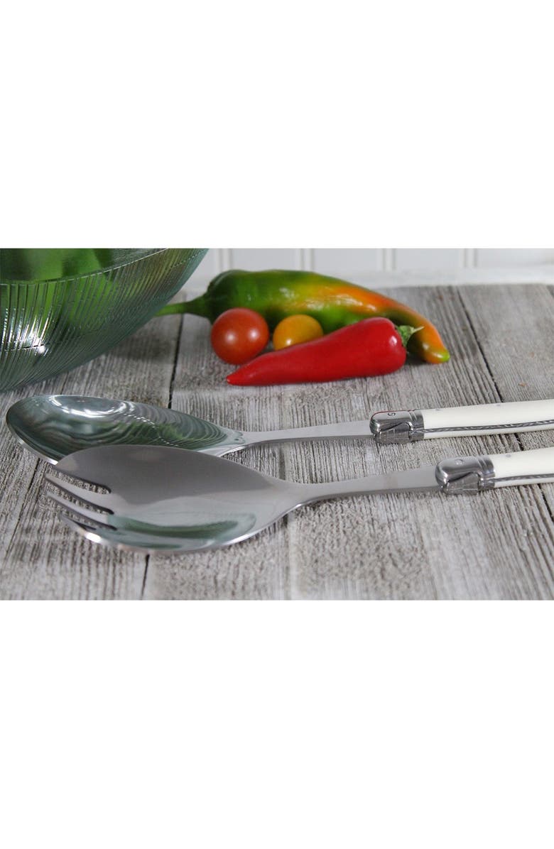 FRENCH HOME 2-Piece Laguiole Faux Ivory Salad Servers, Alternate, color, Ivory