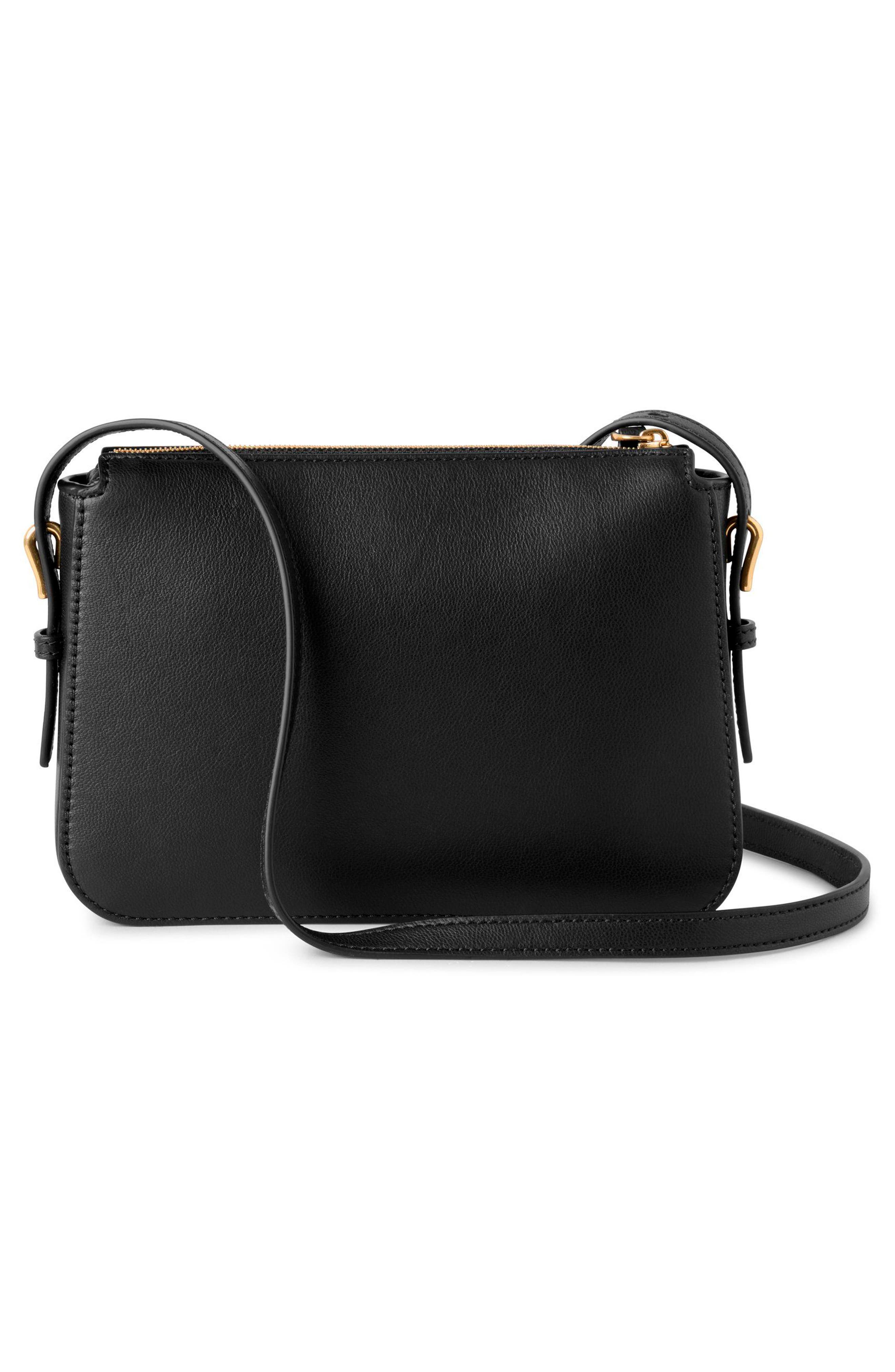 Mulberry Clovelly Leather Crossbody Bag, Alternate, color, Black