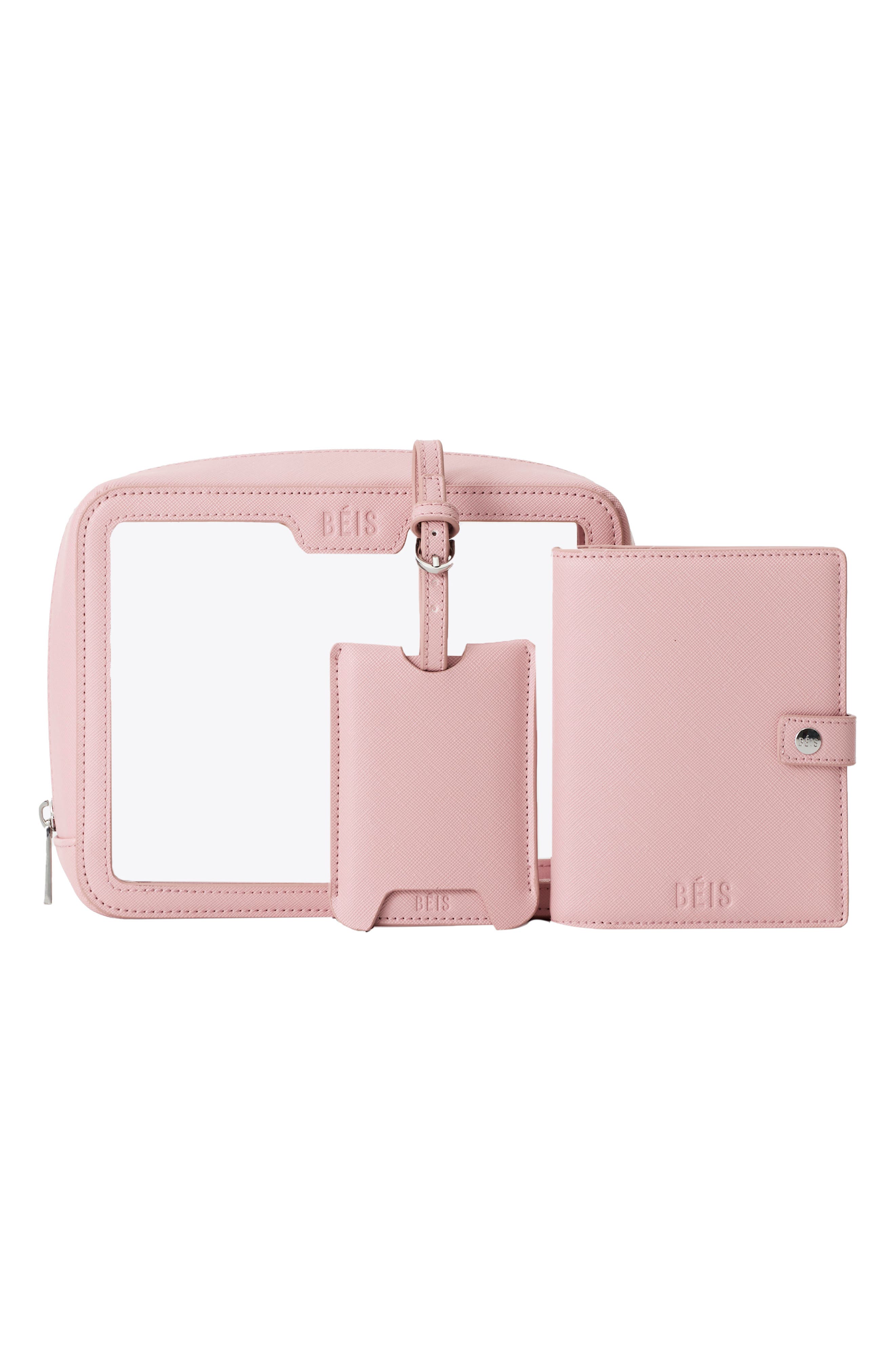 Béis The Passport Holder & Luggage Tag Set, Alternate, color, Atlas Pink