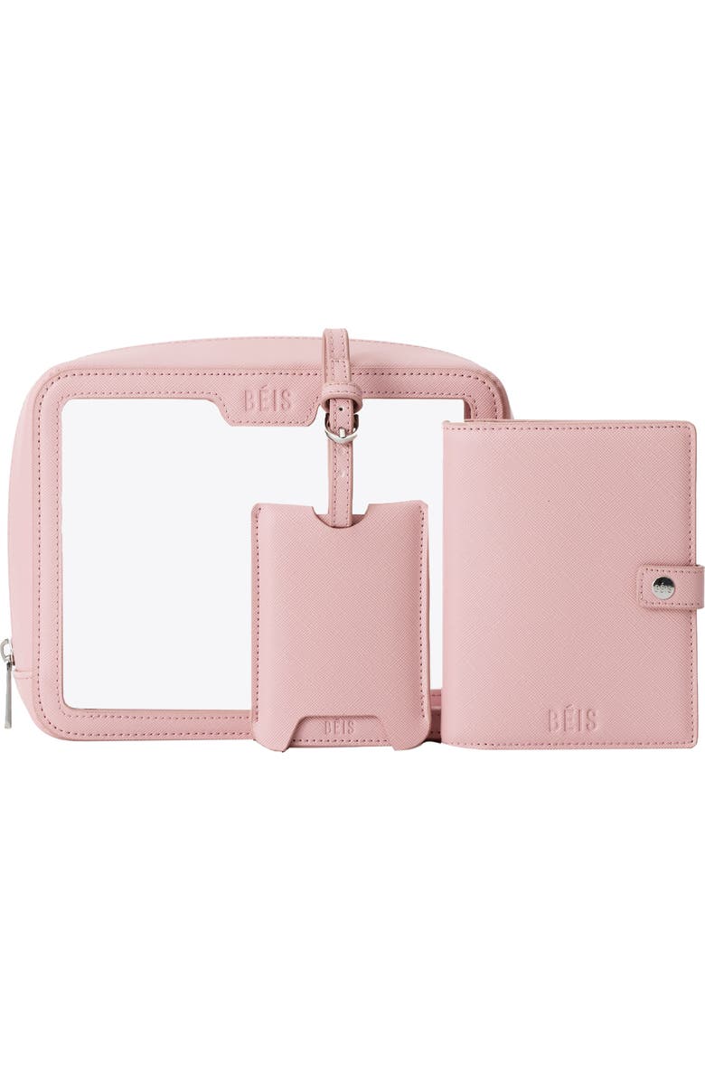 Béis The Passport Holder & Luggage Tag Set, Alternate, color, Atlas Pink