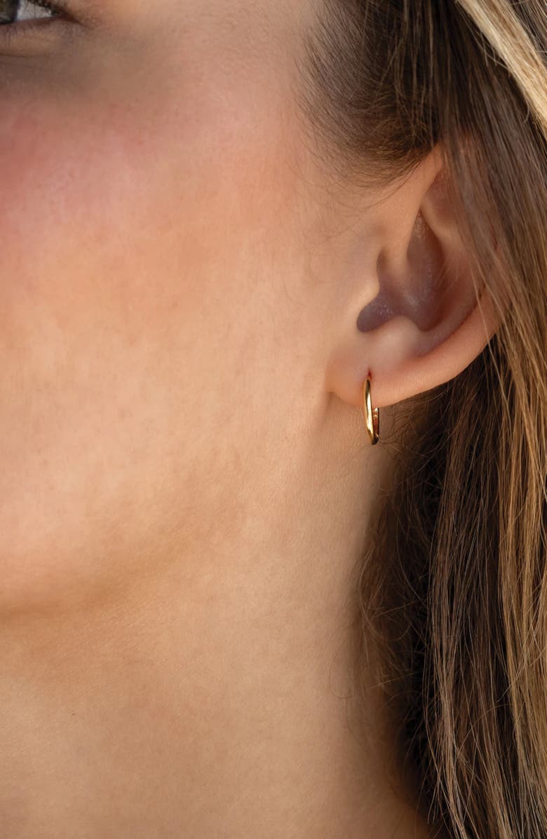 BEST SILVER Clutch Hoop Earrings, Alternate, color, Gold