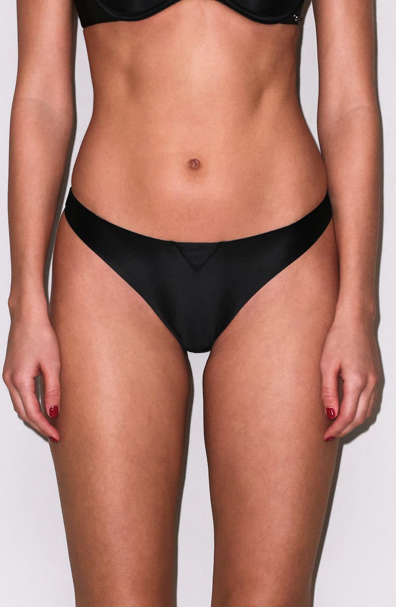 Fleur Du Mal Le Gloss Thong, Main, color, Black