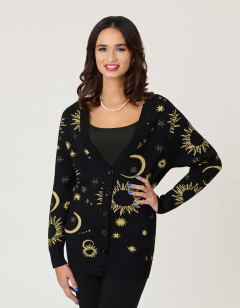 Printed Knit Long Cardigan