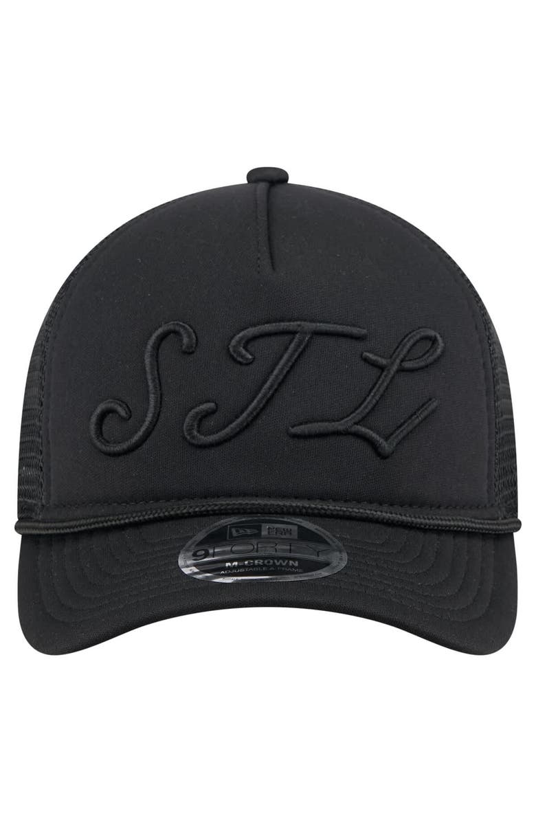 New Era Men's New Era Black St. Louis Cardinals City Initial 9FORTY A-Frame M-Crown Adjustable Trucker Hat, Alternate, color, Black