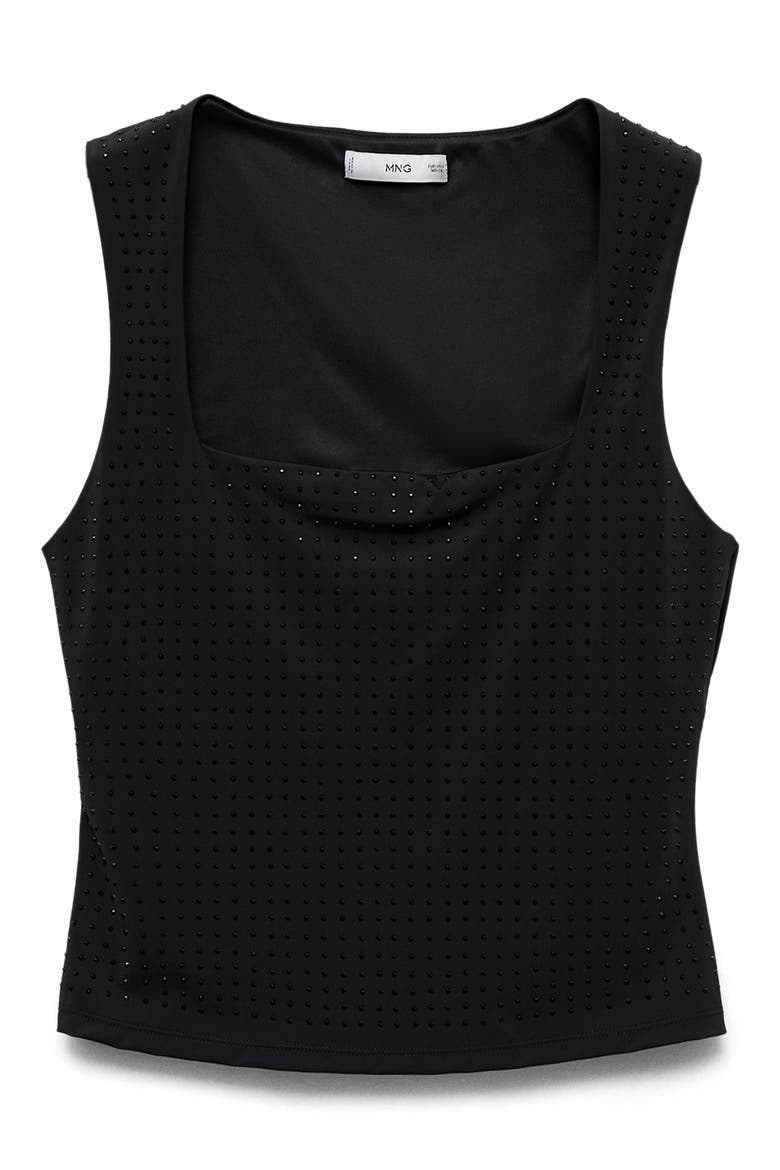 Rhinestone Sleeveless Top, Main, color, BLACK