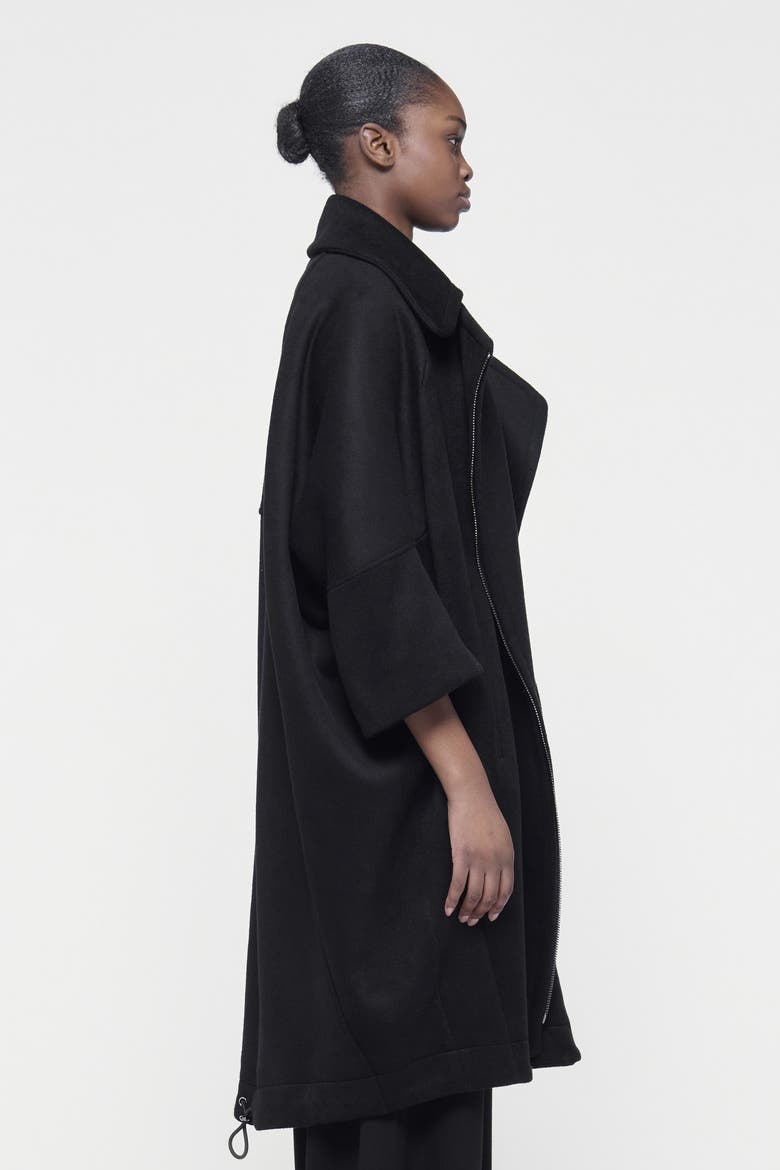 Boxy Biker Coat, Alternate, color, Black