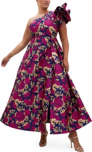City Chic Floral Jacquard Grand Gala Maxi Dress