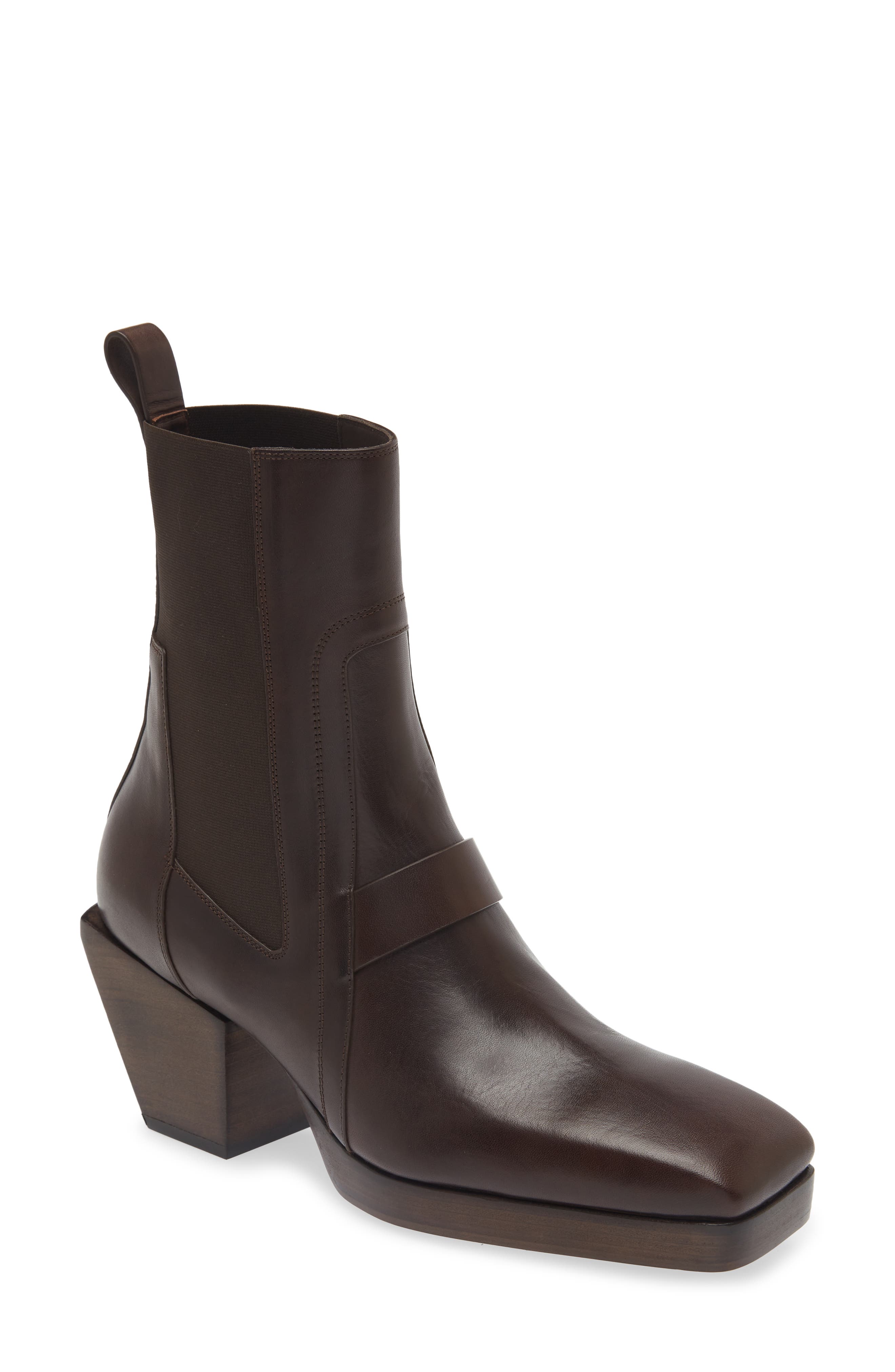 Rick Owens Square Toe Chelsea Boot, Main, color, 
