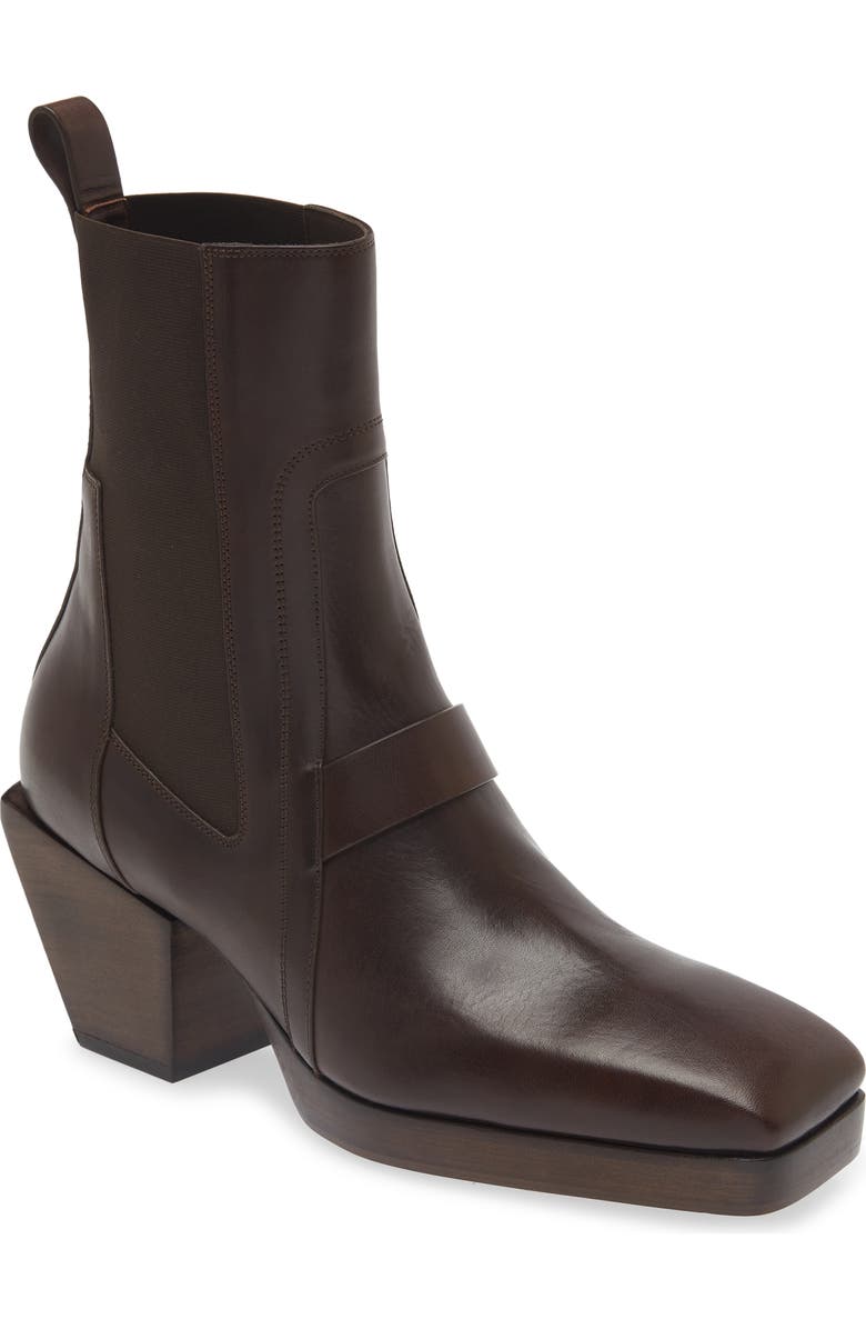 Rick Owens Square Toe Chelsea Boot, Main, color,