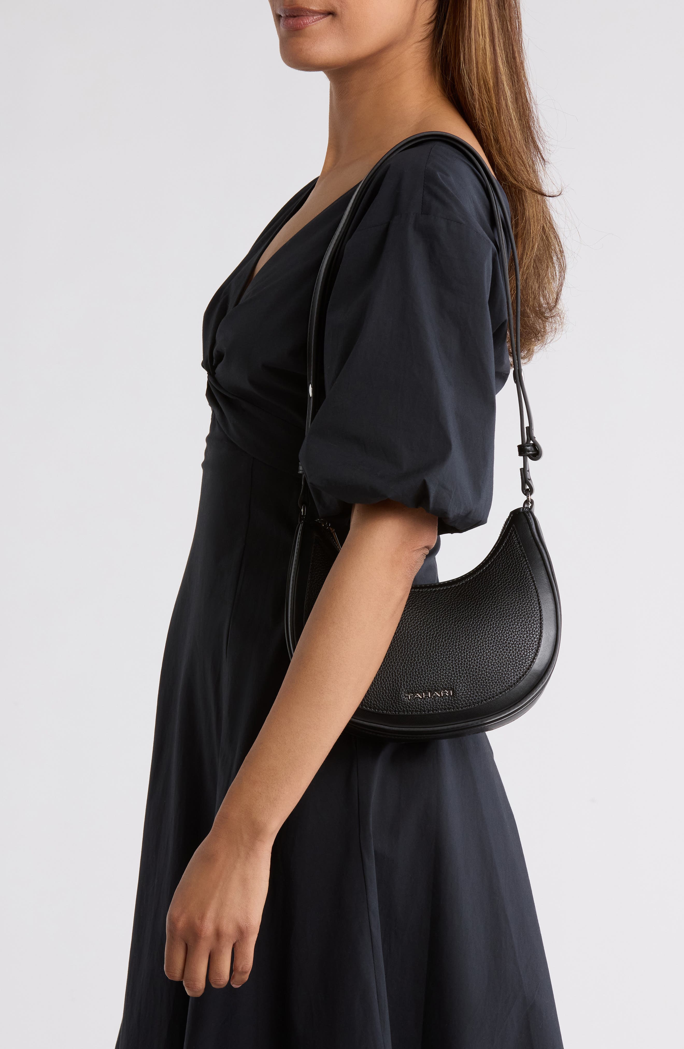 Tahari Riverside Crescent Convertible Shoulder Bag, Alternate, color, 