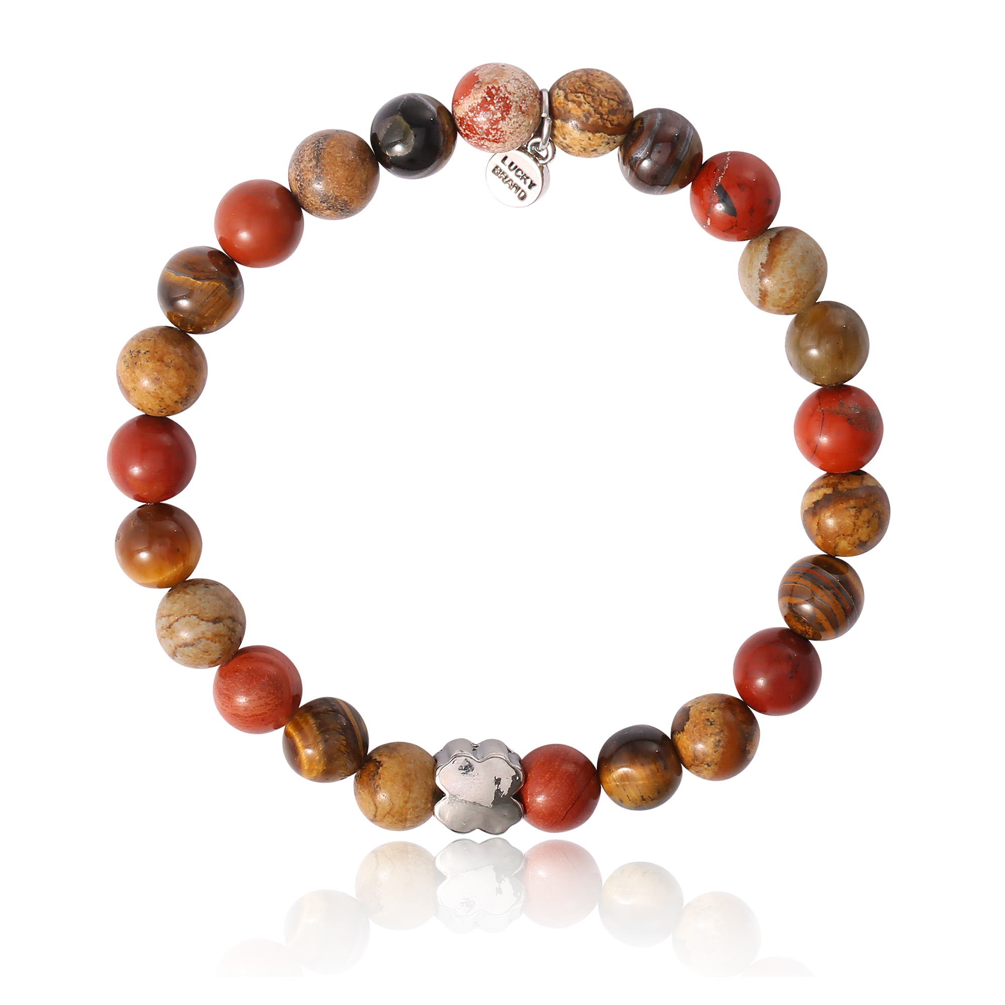 selected red, brown, silver