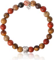 Lucky Brand Jasper Stone Beaded Stretch Bracelet